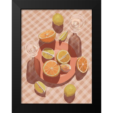 Slice of Orange Black Modern Wood Framed Art Print by Urban Road