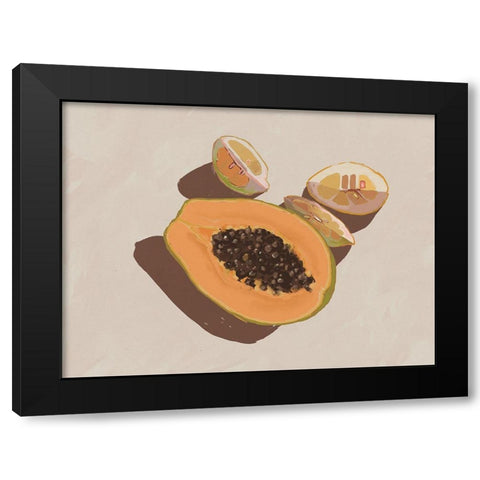 Oh my Papaya! Black Modern Wood Framed Art Print with Double Matting by Urban Road