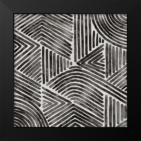 On Repeat Black Modern Wood Framed Art Print by Urban Road