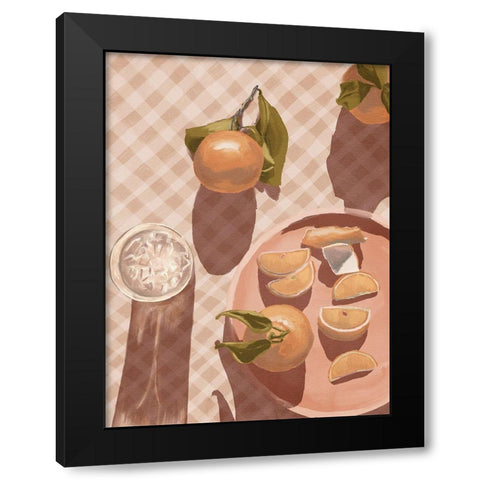 Sunset Mandarins Black Modern Wood Framed Art Print with Double Matting by Urban Road