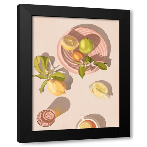 Citron Black Modern Wood Framed Art Print by Urban Road