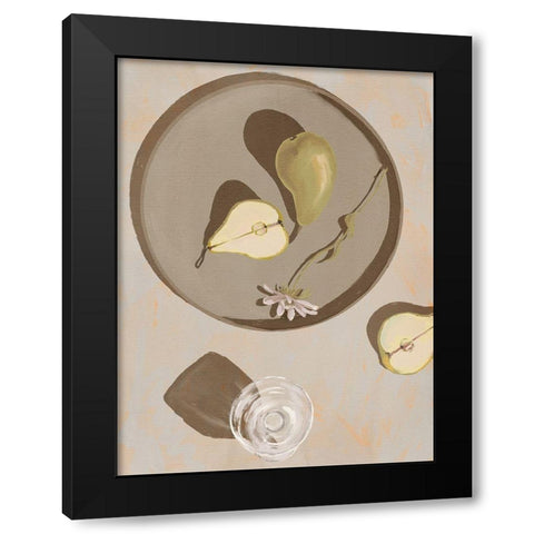 Pear Flowers Black Modern Wood Framed Art Print with Double Matting by Urban Road