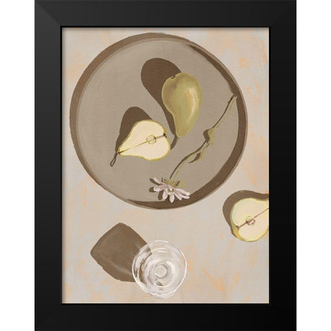 Pear Flowers Black Modern Wood Framed Art Print by Urban Road