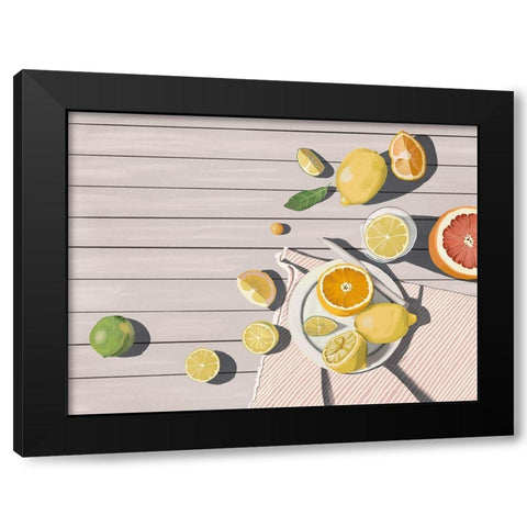 Summer Slice Black Modern Wood Framed Art Print by Urban Road