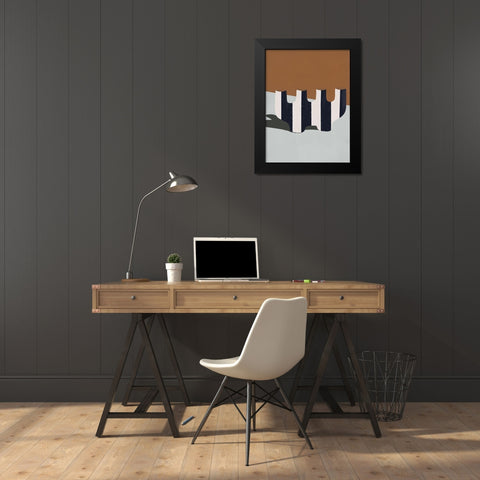 Dunes Black Modern Wood Framed Art Print by Marrakech