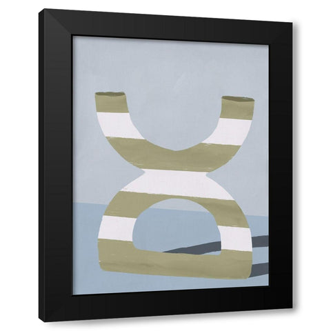 Curves II Black Modern Wood Framed Art Print with Double Matting by Marrakech