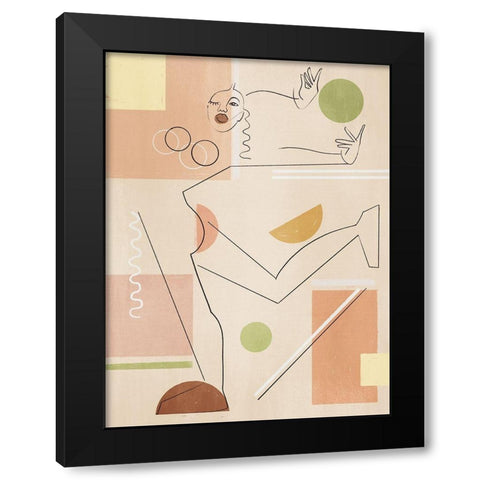 Dancer Black Modern Wood Framed Art Print by Urban Road