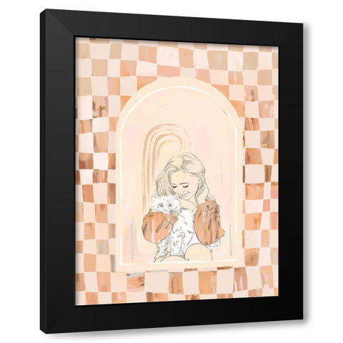 Fluffball Black Modern Wood Framed Art Print with Double Matting by Urban Road