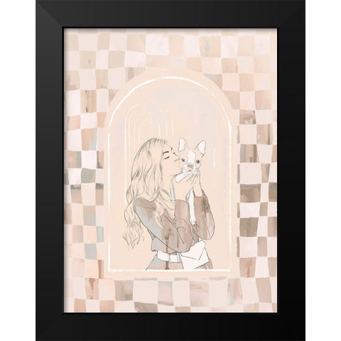 Kisses Black Modern Wood Framed Art Print by Urban Road