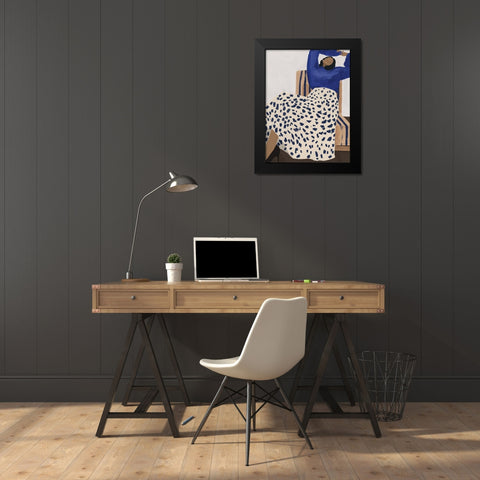 Delilah Daydreaming Black Modern Wood Framed Art Print by Urban Road