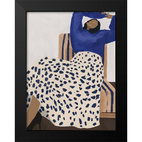 Delilah Daydreaming Black Modern Wood Framed Art Print by Urban Road