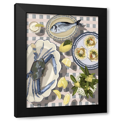 Sunset Feast Black Modern Wood Framed Art Print with Double Matting by Urban Road