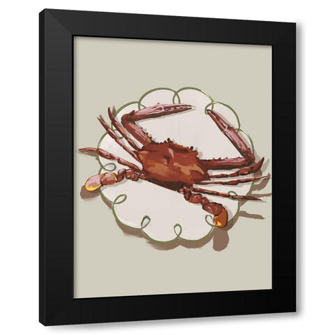 Crustacean Beige Black Modern Wood Framed Art Print with Double Matting by Urban Road