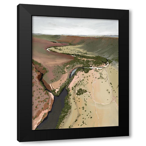 Where The River Runs Black Modern Wood Framed Art Print with Double Matting by Urban Road