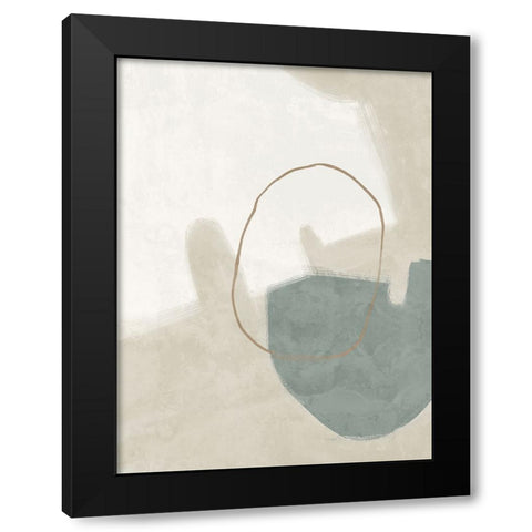Nonchalant Teal Black Modern Wood Framed Art Print by Urban Road