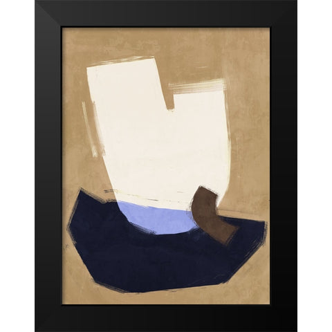 Laid-Back Navy Black Modern Wood Framed Art Print by Urban Road