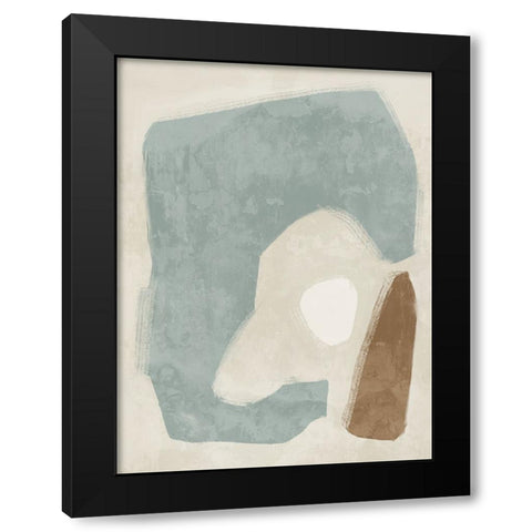 Easy Does It Light Teal Black Modern Wood Framed Art Print with Double Matting by Urban Road