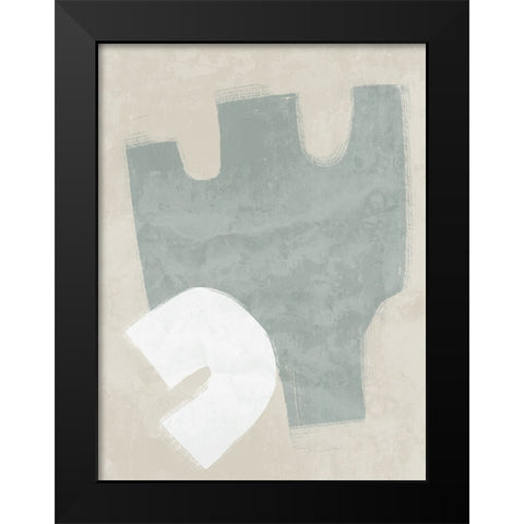 Amity Light Teal Black Modern Wood Framed Art Print by Urban Road