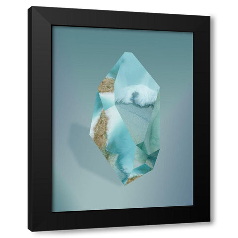 Amazonite Black Modern Wood Framed Art Print by Urban Road