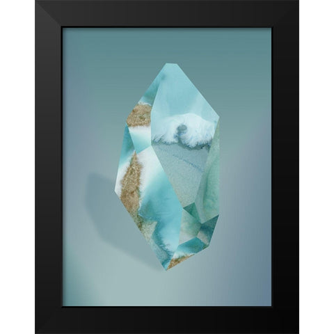 Amazonite Black Modern Wood Framed Art Print by Urban Road