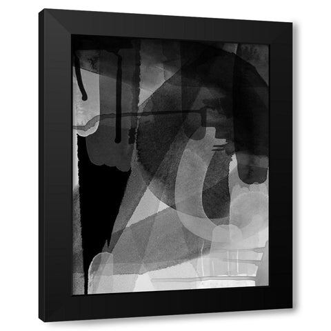 Lampblack Black Modern Wood Framed Art Print with Double Matting by Urban Road