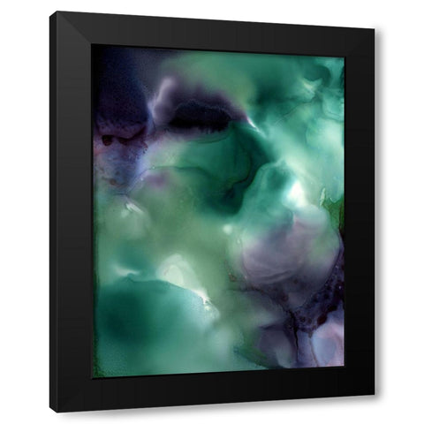 Malachite Black Modern Wood Framed Art Print with Double Matting by Urban Road