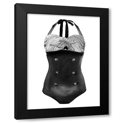 Greta Black Modern Wood Framed Art Print with Double Matting by Urban Road