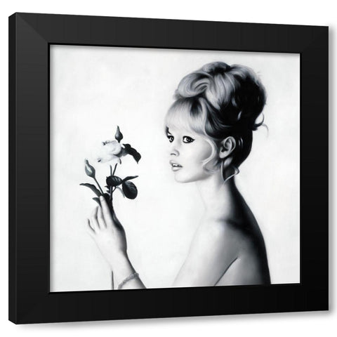 Bardot Black Modern Wood Framed Art Print with Double Matting by Urban Road