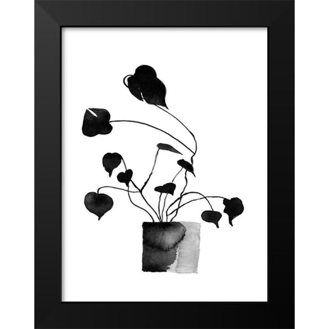 Ikebana Poster Black Modern Wood Framed Art Print by Urban Road