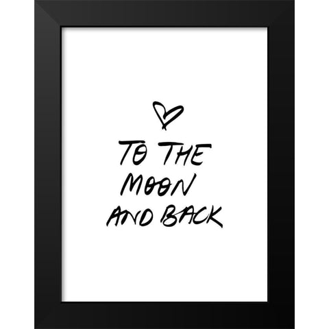 To The Moon Poster Black Modern Wood Framed Art Print by Urban Road