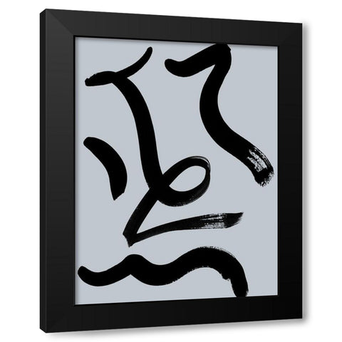 Noko Smoke Poster Black Modern Wood Framed Art Print with Double Matting by Urban Road