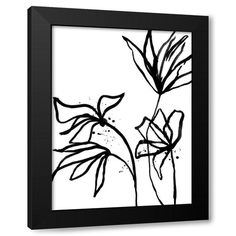 Ink Flowers II Poster Black Modern Wood Framed Art Print by Urban Road