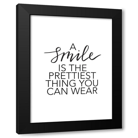 Prettiest Smile Poster Black Modern Wood Framed Art Print by Urban Road