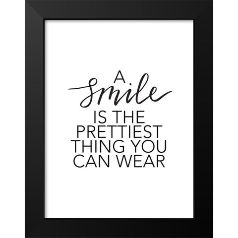 Prettiest Smile Poster Black Modern Wood Framed Art Print by Urban Road