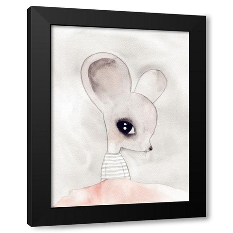 Macey Mouse Poster Black Modern Wood Framed Art Print with Double Matting by Urban Road