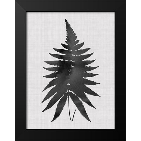 Fern Black Poster Black Modern Wood Framed Art Print by Urban Road