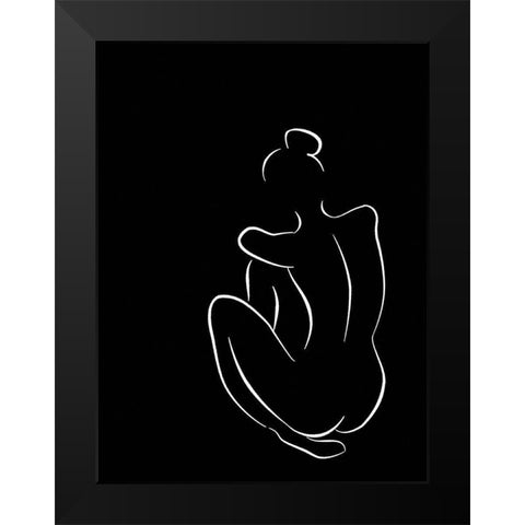 Figure I Black Black Modern Wood Framed Art Print by Urban Road