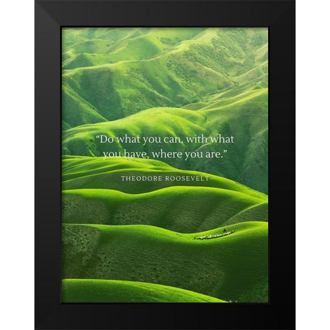 Theodore Roosevelt Quote: Do What You Can Black Modern Wood Framed Art Print by ArtsyQuotes