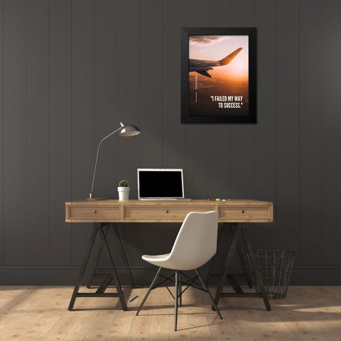 Thomas Edison Quote: Success Black Modern Wood Framed Art Print by ArtsyQuotes