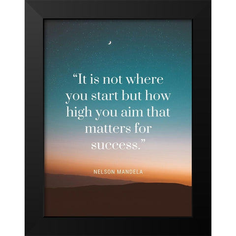 Nelson Mandela Quote: Matters for Success Black Modern Wood Framed Art Print by ArtsyQuotes