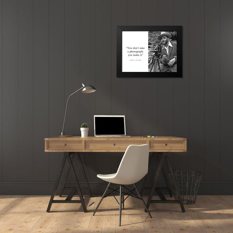 Ansel Adams Quote: Make It Black Modern Wood Framed Art Print by ArtsyQuotes