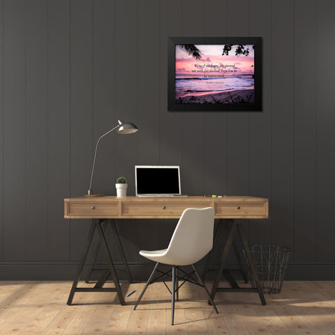 Seamus Heaney Quote: Hope Black Modern Wood Framed Art Print by ArtsyQuotes