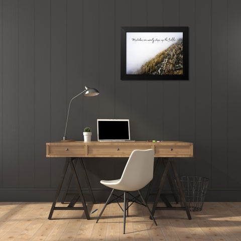 Paul J. Meyer Quote: Mistakes Black Modern Wood Framed Art Print by ArtsyQuotes