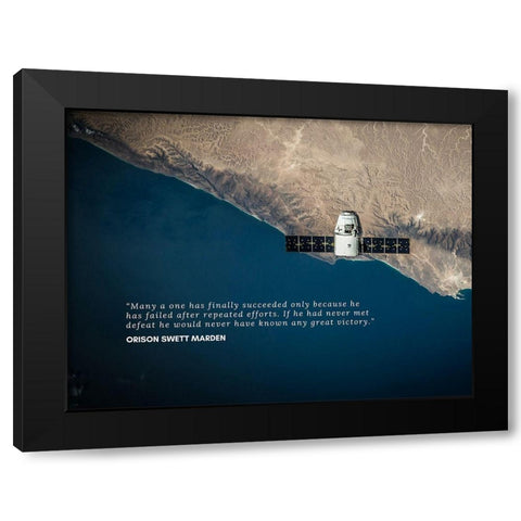 Orison Swett Marden Quote: Great Victory Black Modern Wood Framed Art Print by ArtsyQuotes