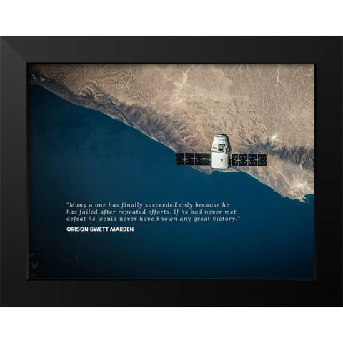 Orison Swett Marden Quote: Great Victory Black Modern Wood Framed Art Print by ArtsyQuotes