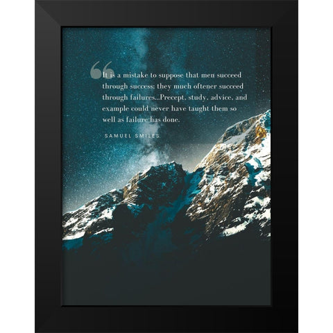 Samuel Smiles Quote: Succeed Through Success Black Modern Wood Framed Art Print by ArtsyQuotes