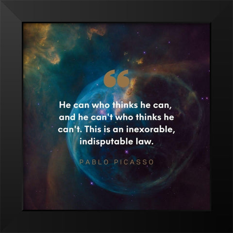 Pablo Picasso Quote: Indisputable Law Black Modern Wood Framed Art Print by ArtsyQuotes