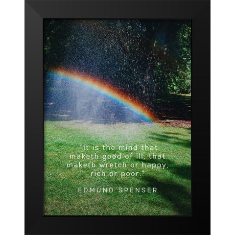 Edmund Spenser Quote: Rich or Poor Black Modern Wood Framed Art Print by ArtsyQuotes