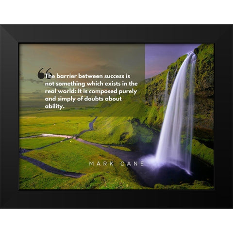 Mark Cane Quote: Barrier Between Black Modern Wood Framed Art Print by ArtsyQuotes
