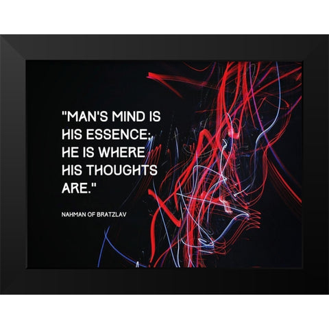 Nahman of Bratzlav Quote: Essence Black Modern Wood Framed Art Print by ArtsyQuotes